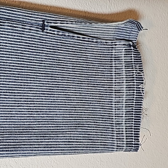 Show Me Your Mumu Blue Brooklyn Pants Jeans High Waist Pin Striped Cropped 30 - Picture 8 of 13